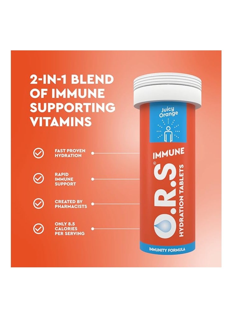 O.R.S O.R.S Immune Vitamin C Hydration Tablets with Electrolytes, Immune System Booster with Vites & Minerals, Vegan, Gluten & Lactose Free – Soluble Sports Oral Rehydration, Natural Orange Flavour, 20 Tabs  - Image 2