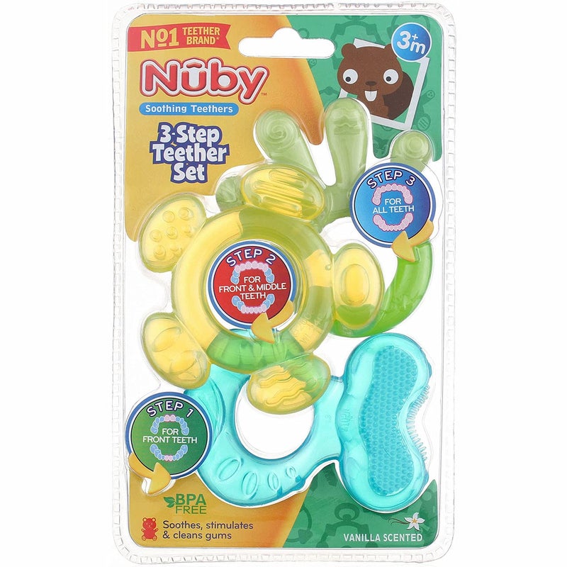 Nuby 3 Step Soothing Teether 3 Piece Set- Assorted Color - Image 4