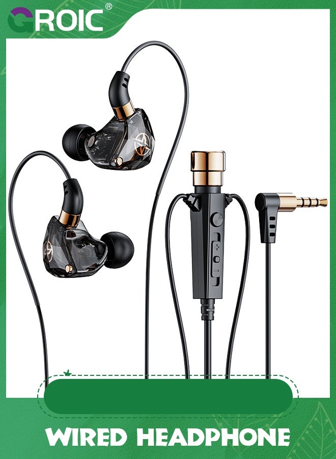 GROIC سماعات رأس سلكية رياضية مع ميكروفون لإلغاء الضوضاء سماعات ديناميكية عالية الدقة، مقبس 3.5 مم لسماعات الغناء المباشر، التسجيل، الكاريوكي، بث الفيديو المباشر، تسجيل الألعاب الحية - Image 1