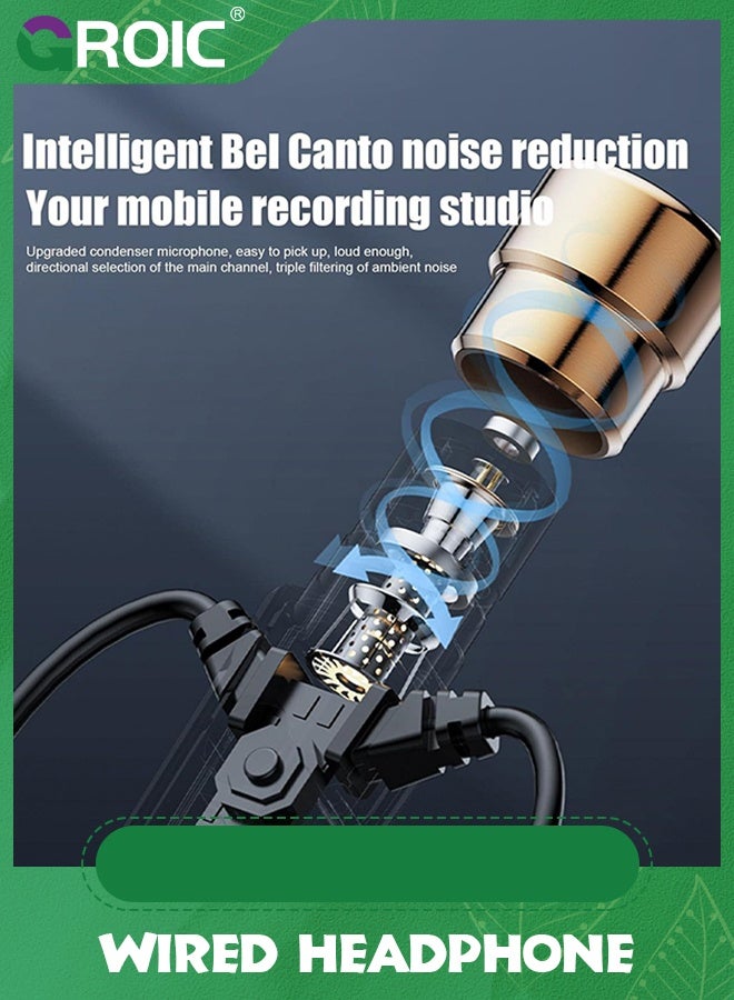 GROIC سماعات رأس سلكية رياضية مع ميكروفون لإلغاء الضوضاء سماعات ديناميكية عالية الدقة، مقبس 3.5 مم لسماعات الغناء المباشر، التسجيل، الكاريوكي، بث الفيديو المباشر، تسجيل الألعاب الحية - Image 5