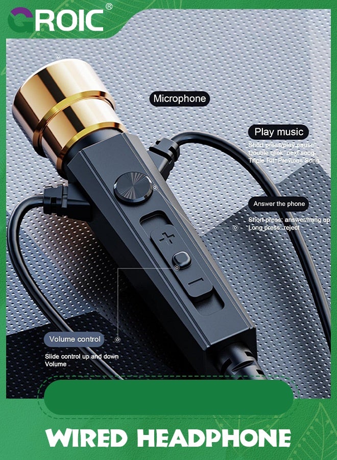 GROIC سماعات رأس سلكية رياضية مع ميكروفون لإلغاء الضوضاء سماعات ديناميكية عالية الدقة، مقبس 3.5 مم لسماعات الغناء المباشر، التسجيل، الكاريوكي، بث الفيديو المباشر، تسجيل الألعاب الحية - Image 4
