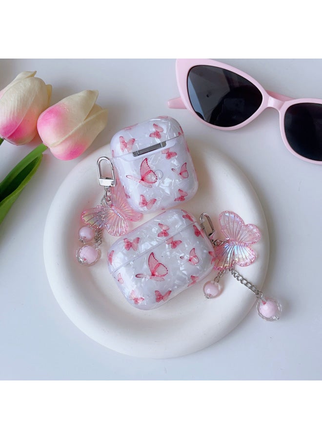 Suitable For AirPods 4 Earphone Protective Cover Simple Shell Tpu Soft Shell Apple Pro2 Pearl Pendant-Color:White-Applicable Models:Airpods 3rd Generation - Image 5