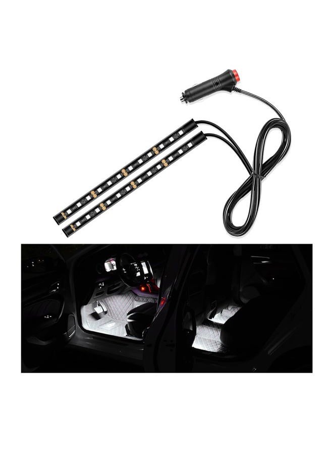 Yourkar Car LED Strip Light, 24 LED Interior Under Dash Atmosphere Lights with Cigarette Lighter, Vehicle Decor Lamp Ambient Night Light Strip Lighting, Universal Car Accessories (White) - Image 1