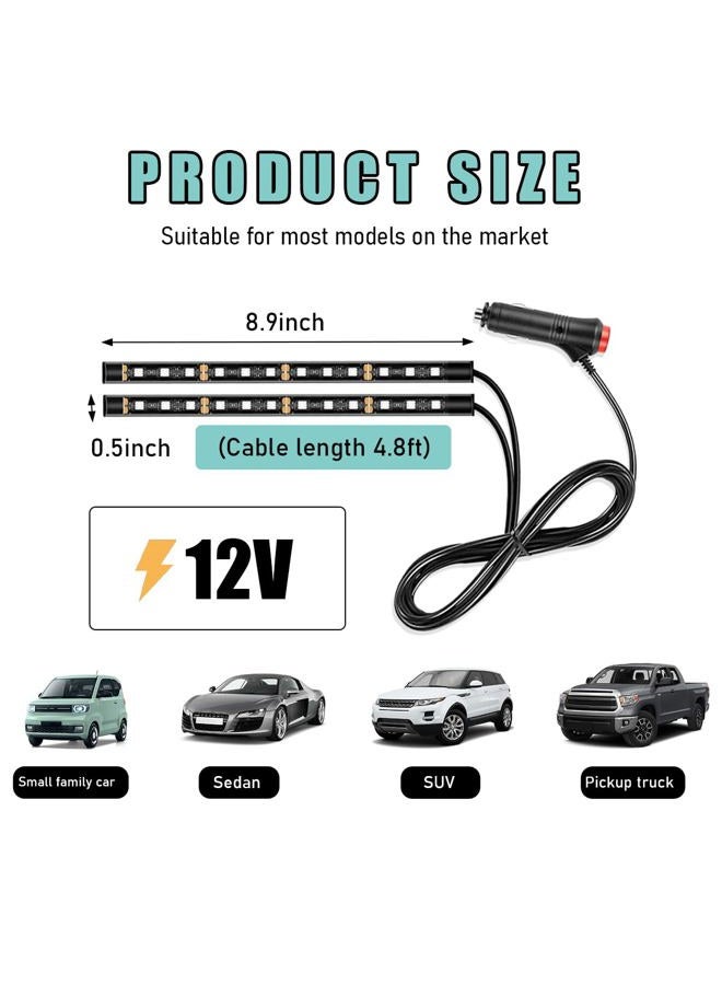 Yourkar Car LED Strip Light, 24 LED Interior Under Dash Atmosphere Lights with Cigarette Lighter, Vehicle Decor Lamp Ambient Night Light Strip Lighting, Universal Car Accessories (White) - Image 2