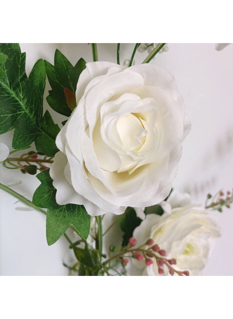 OrgMemory Peony Garland  OrgMemory Rose Flower Vine  6' Floral Garland for Wedding Decor Home Table Runner Mantle Decoration (Ivory Peony Garland)  - Image 3