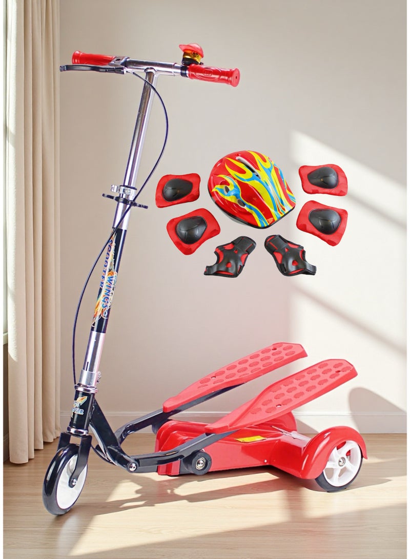 EASY FUTURE Kick Scooter for Boy & Girl – Smart Dual Pedal Scooter with Adjustable & Foldable Handlebar, Kids 3 - Wheel Scooter Including Full Protective Gear Set - Image 5