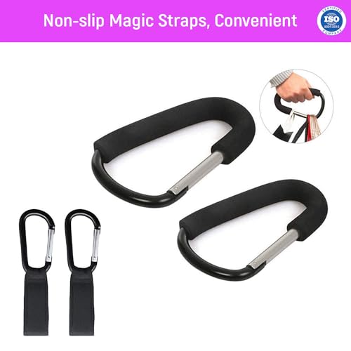 Safe-O-Kid® Strong Metal Non-Slip Buggy/Pram Clips (Pack of 1) – Universal Stroller Hooks for Bag Holder, Durable & Secure- Black - Image 3