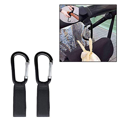 Safe-O-Kid® Strong Metal Non-Slip Buggy/Pram Clips (Pack of 1) – Universal Stroller Hooks for Bag Holder, Durable & Secure- Black - Image 1