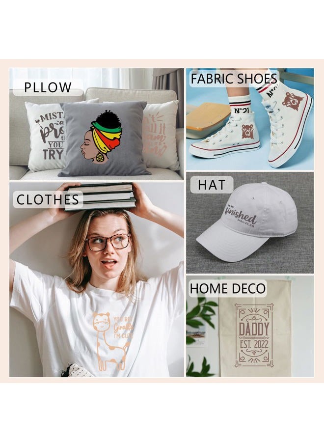 Tintnut Skin Tone Heat Transfer Vinyl - 10 Sheets Bundle 10x12 Inch Cream Barely Beige Iron on Vinyl Brown Tan HTV Vinyl Craft Cutter DIY T-Shirts Clothing Bags - Image 4