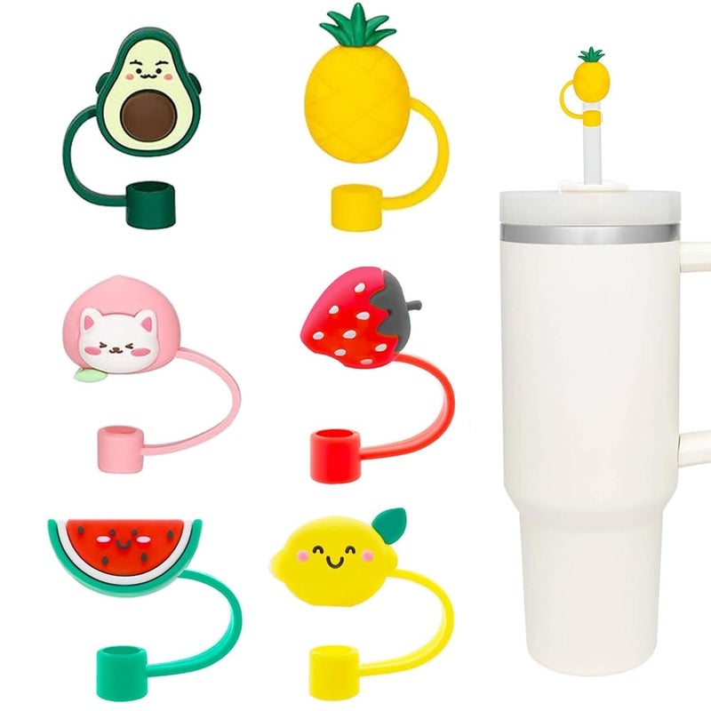 DVELLZY 3pcs Silicone Straw Covers | Cute Reusable 8mm Straw Toppers | Dust-Proof Straw Cap Lids for Cups & Tumblers (Mix Character) - Image 5