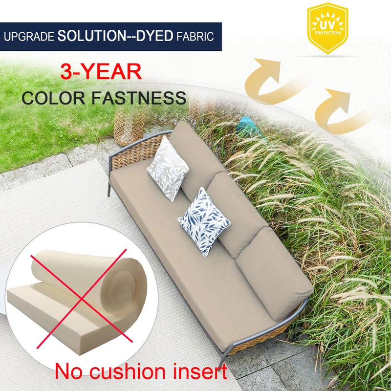 NettyPro Outdoor Bench Swing Loveseat Cushion Covers, Patio Furniture Cushion Slipcovers with Zipper, Water Resistant UV Protection, Replacement Cover Only, 59 x 18 x 3 Inch - Image 3