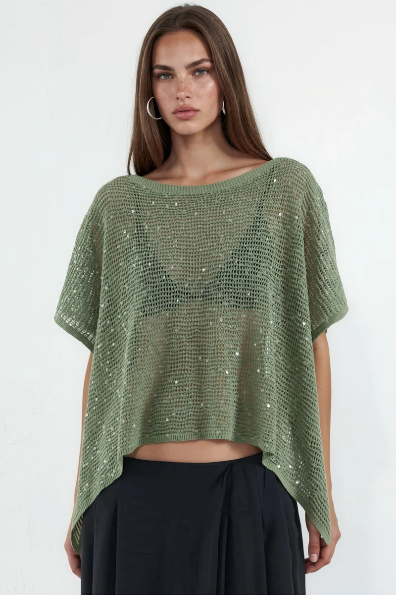 هيكاب Sequin Embellished Knit Sweater