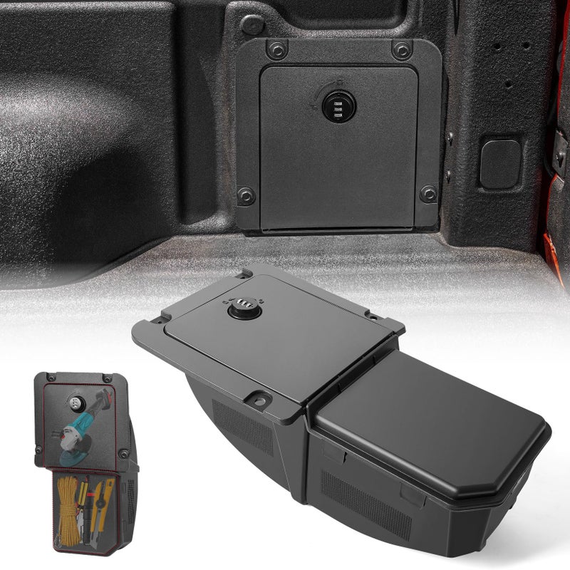 HIBRONGO Lockable Bed Cargo Partition Storage Bin Compatible with Ford Maverick 20222025 Cargo Organizer with 3Digit Security Code Lock Modular Partition Truck Bed Accessories - Image 3