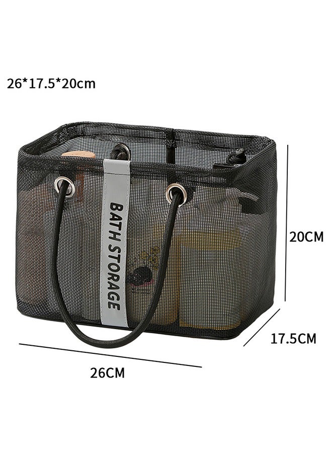 MLADEN Portable Mesh Laundry Hamper with Wide Opening, Multifunctional Mesh Storage Basket With Handle, Shower Caddy Organizer for Bathroom and kitchen,College Dorm Room Essentials, Kitchen, Camp, Gym (Black) - Image 2