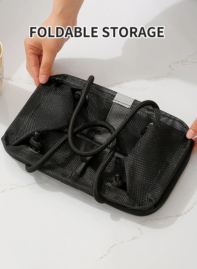 MLADEN Portable Mesh Laundry Hamper with Wide Opening, Multifunctional Mesh Storage Basket With Handle, Shower Caddy Organizer for Bathroom and kitchen,College Dorm Room Essentials, Kitchen, Camp, Gym (Black) - Image 3