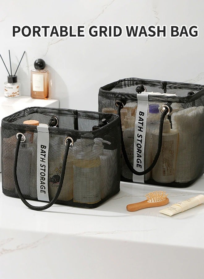 MLADEN Portable Mesh Laundry Hamper with Wide Opening, Multifunctional Mesh Storage Basket With Handle, Shower Caddy Organizer for Bathroom and kitchen,College Dorm Room Essentials, Kitchen, Camp, Gym (Black) - Image 4