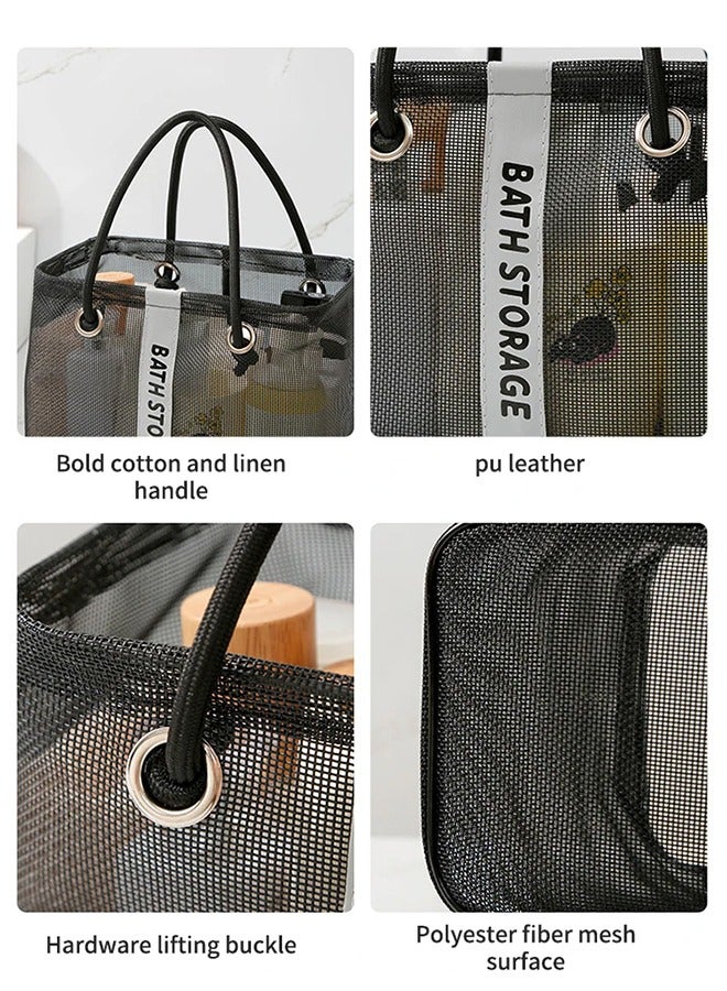 MLADEN Portable Mesh Laundry Hamper with Wide Opening, Multifunctional Mesh Storage Basket With Handle, Shower Caddy Organizer for Bathroom and kitchen,College Dorm Room Essentials, Kitchen, Camp, Gym (Black) - Image 5