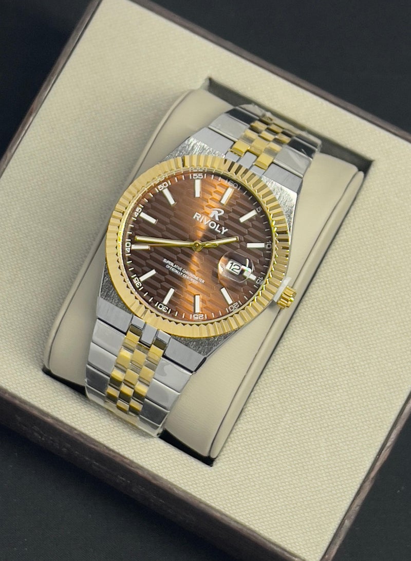 RR Modern Men's Watch With Date Stainless Steel