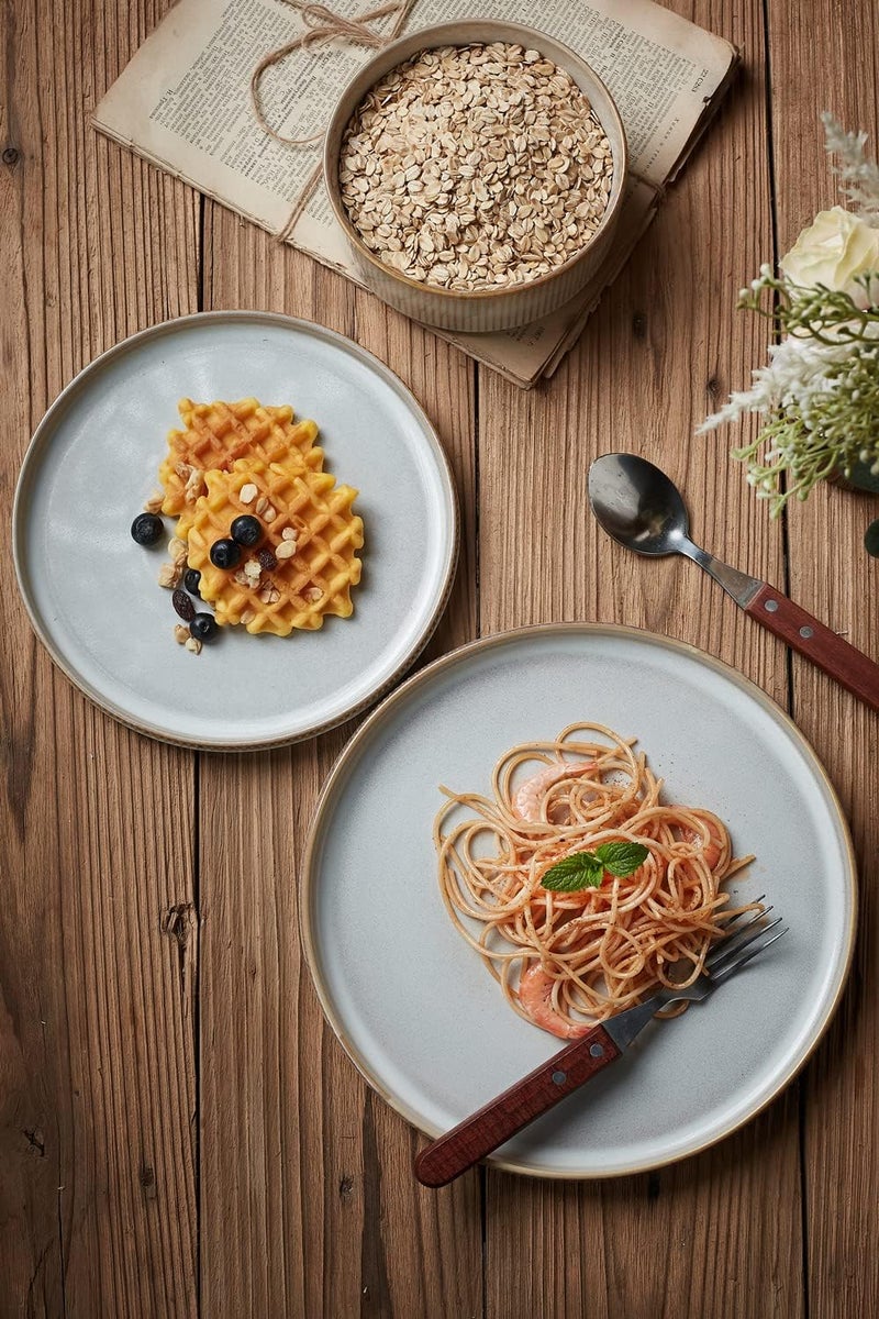 Famiware Star Plates and Bowls Sets Modern Stoneware Dinnerware Sets for 6 18Piece Kitchen Dish Sets  Chip and Scratch Resistant Microwave and Dishwasher Safe Tableware Set Cappuccino White - Image 5