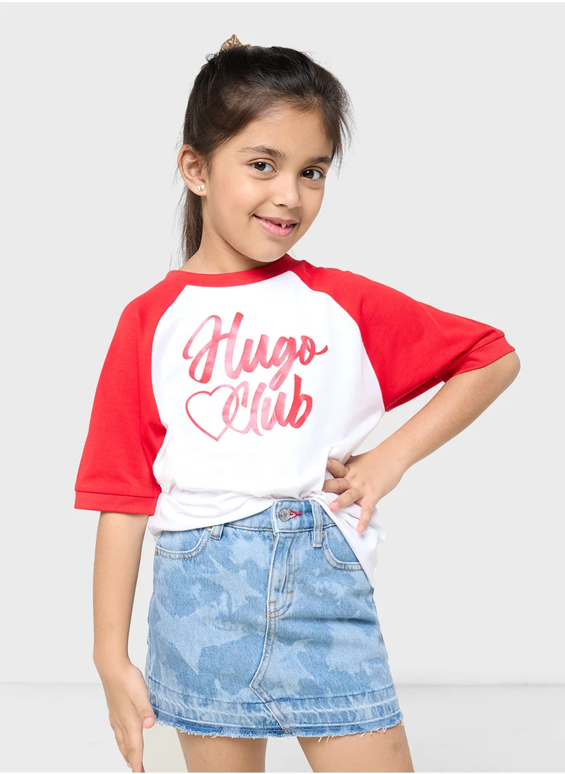 HUGO Kids Logo Color block T-Shirt