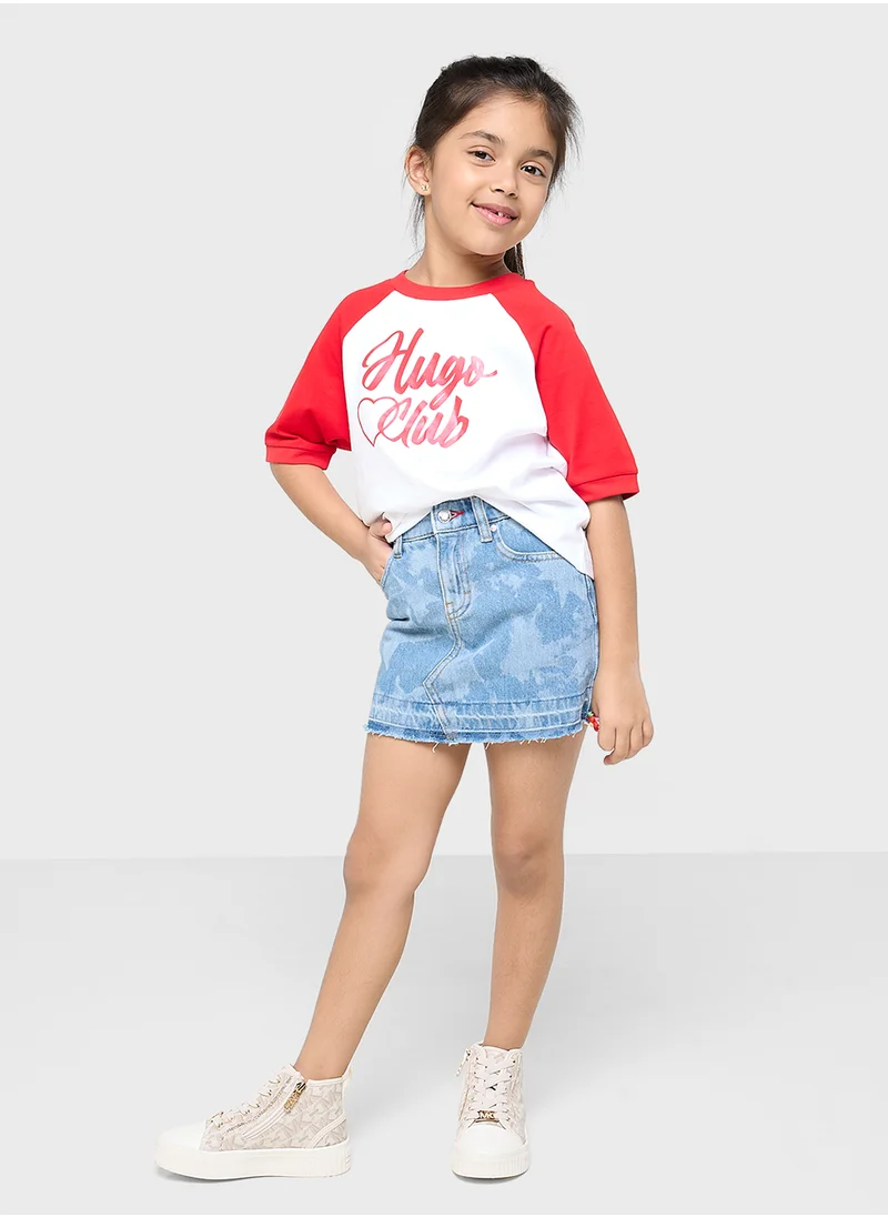 HUGO Kids Logo Color block T-Shirt