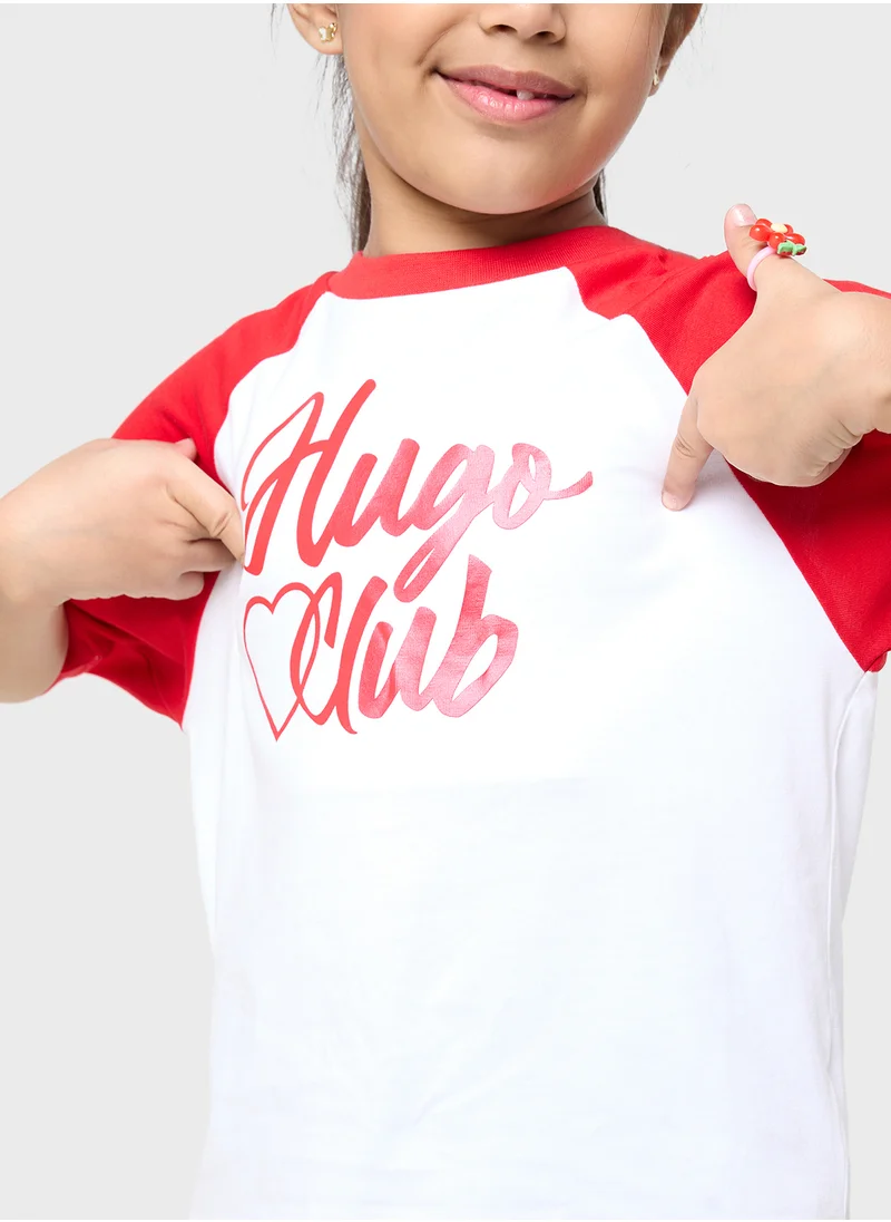 HUGO Kids Logo Color block T-Shirt