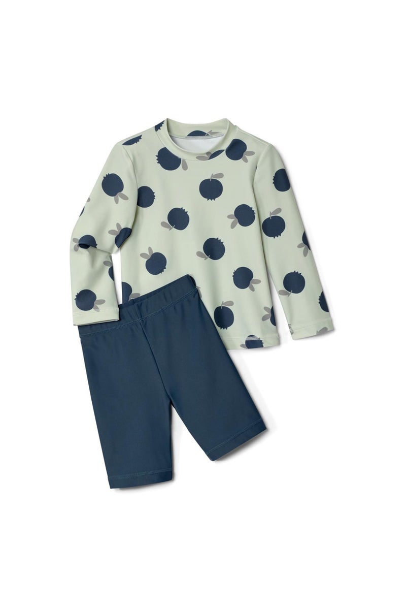 Tchibo Toddlers Girl 2 Pieces Top And Shorts Set, Sage Beige - Image 2