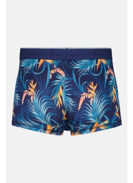 Caribbean Joe Men 3Pcs Tropical Waves Boxer Briefs, Navy Blue Combo  - Image 4