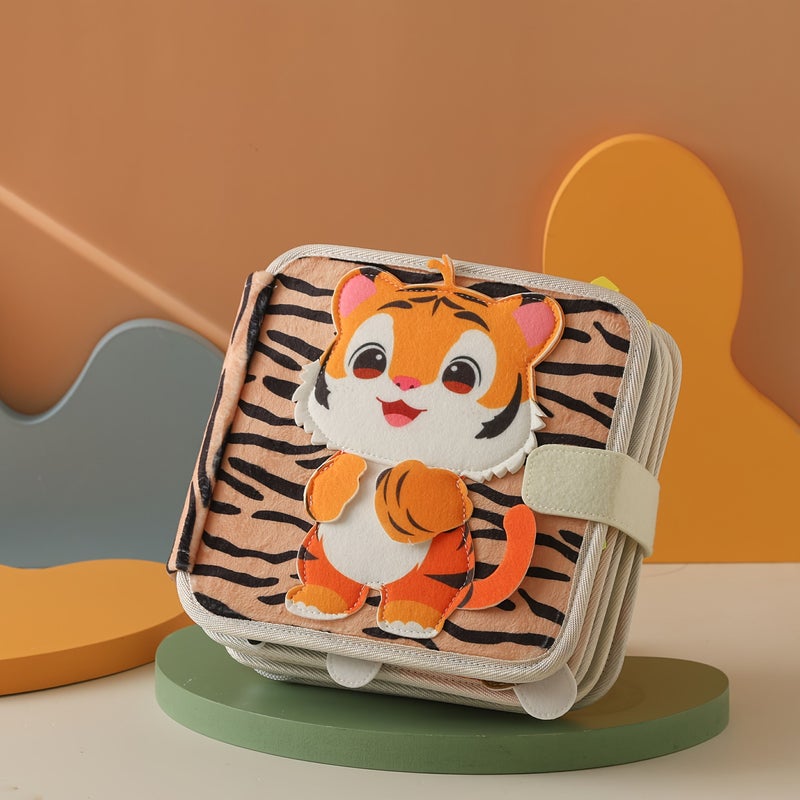 Early Education Cloth Book Infant Toy Learning Board Old Tiger Quiet Book Cultivating Cognitive Abilities - Image 1