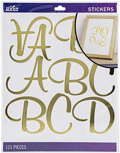 EK Success Sticko Sticker Alpha-Script-Extra Large-Gold-Foil (121 Pieces) 52-90209 - Image 3