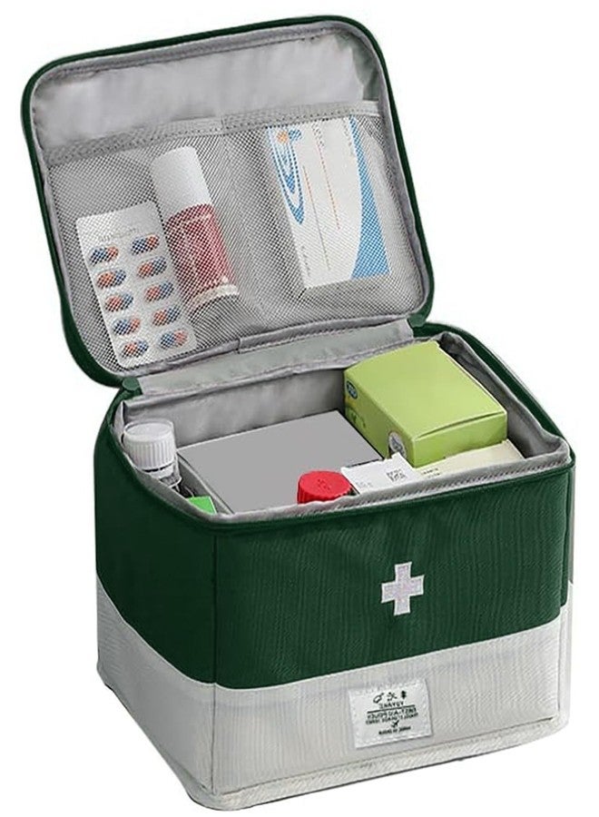 XPAPOV Travel Medicine Bag Organizer, Portable Medical Bag Empty, for Home, Travel, Camping, Car, Hiking & Outdoor Emergencies, Empty first aid box (Green) - Image 1