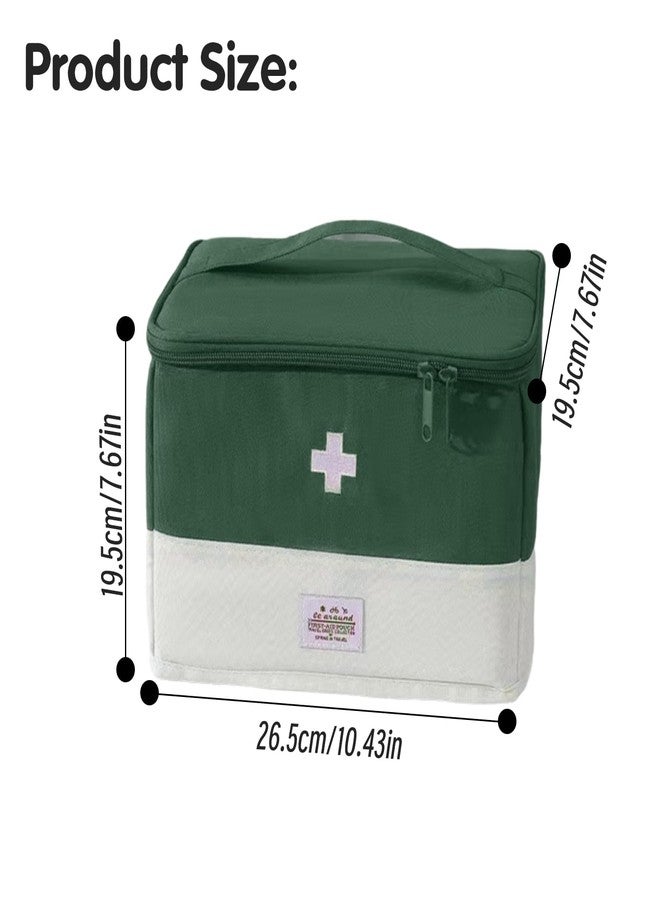 XPAPOV Travel Medicine Bag Organizer, Portable Medical Bag Empty, for Home, Travel, Camping, Car, Hiking & Outdoor Emergencies, Empty first aid box (Green) - Image 2