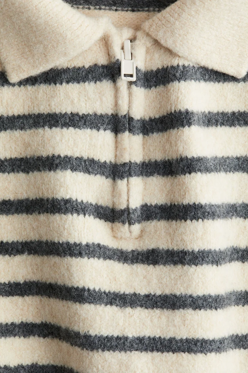 H&M Brushed zip-top polo jumper