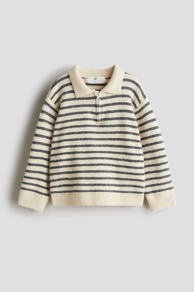 H&M Brushed zip-top polo jumper
