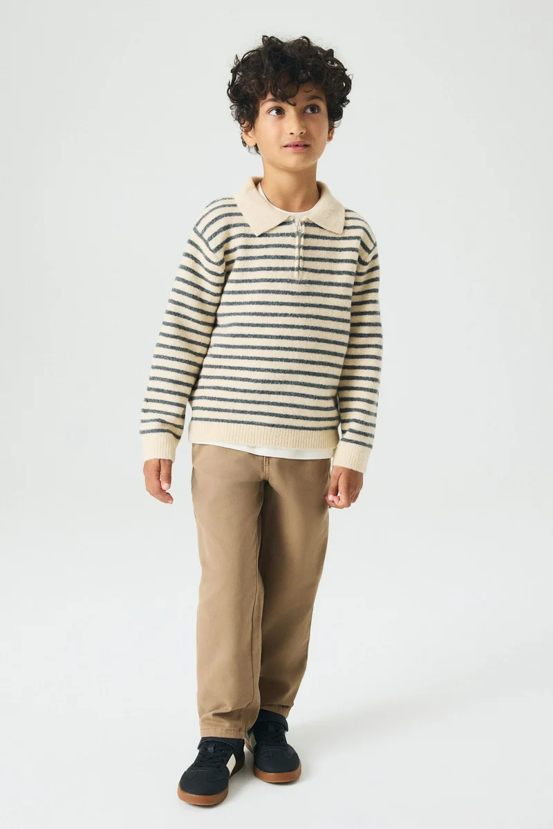 H&M Brushed zip-top polo jumper