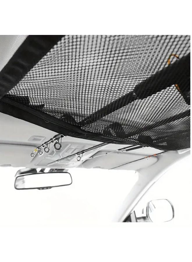 Nylon Car Ceiling Cargo Net With Adjustable Fishing Rod Holder 1pc - Image 5