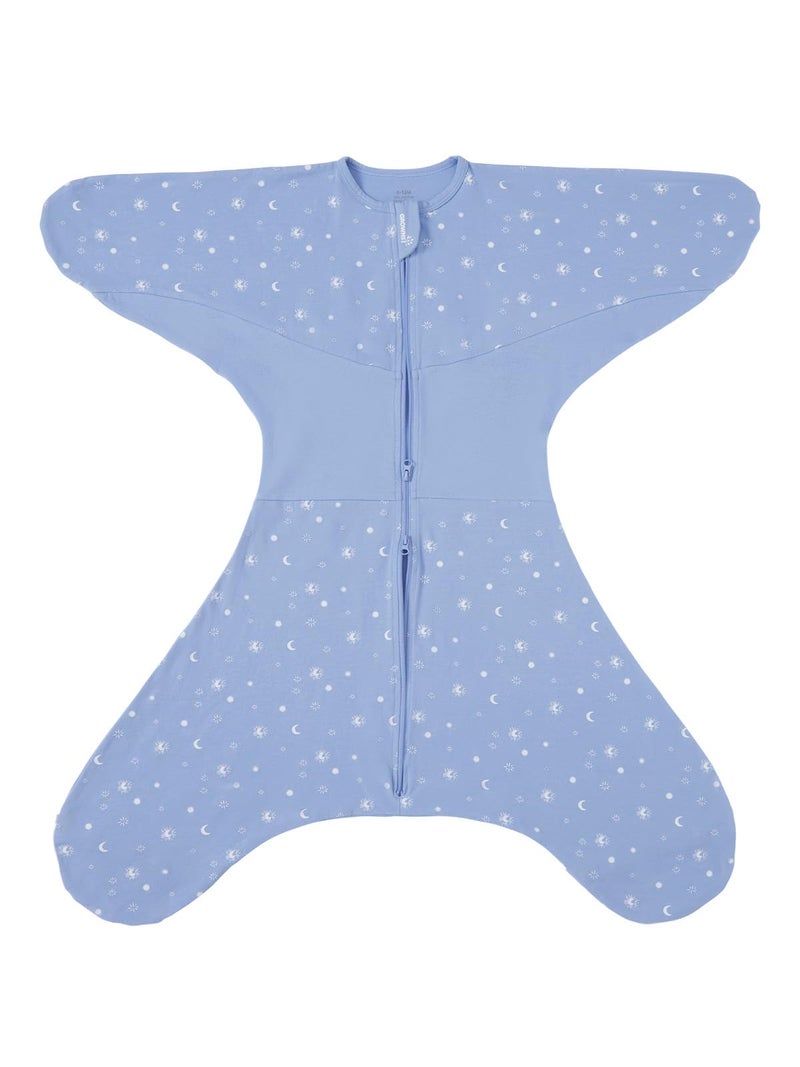 GROWNSY GROWNSY Transitional Swaddle Sleep Sack 6-12 Months  100% Cotton Starfish Design Baby Swaddle Sack  Dual-Zipper for Easy Diaper Changes  Proper Hip Development & Openable Foot Button  19-27 lbs  Blue  - Image 3