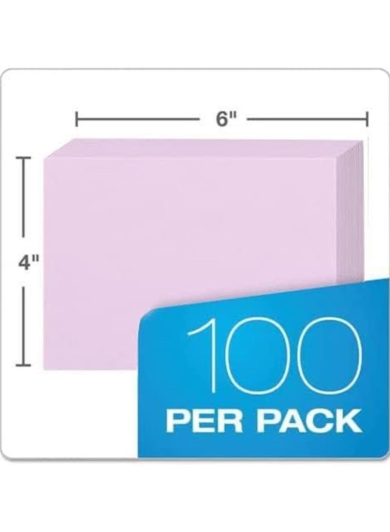 Blank Flash Cards 100 Pack Plain Colored Index Cards for Business, Office School Learning Revision Record Cards, 4” x 6”, 180GSM