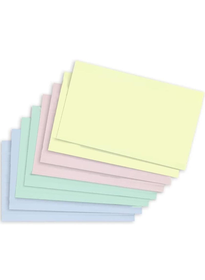 Blank Flash Cards 100 Pack Plain Colored Index Cards for Business, Office School Learning Revision Record Cards, 4” x 6”, 180GSM