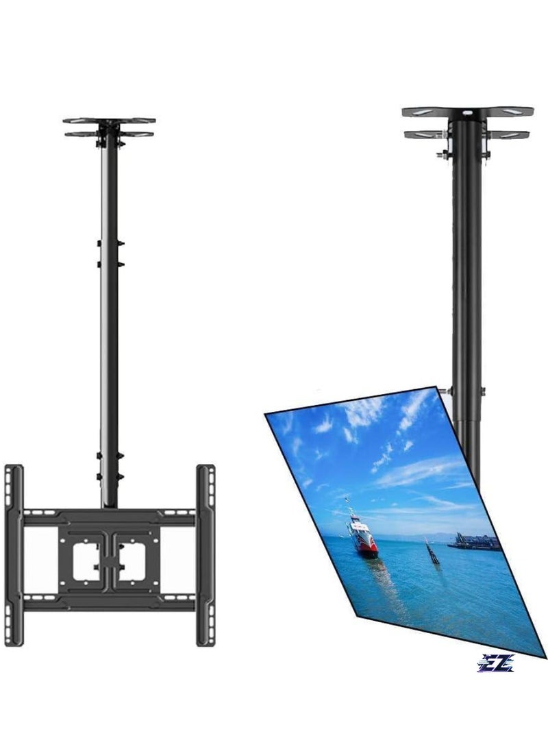 ELTRAZONE Ceiling TV Mount Bracket for 32"-65" Flat Screen TVs – Adjustable Height, VESA 800x300mm Compatible, Supports Up to 150 lbs, Heavy-Duty Black Mounting Bracket for Secure Installation  - Image 1