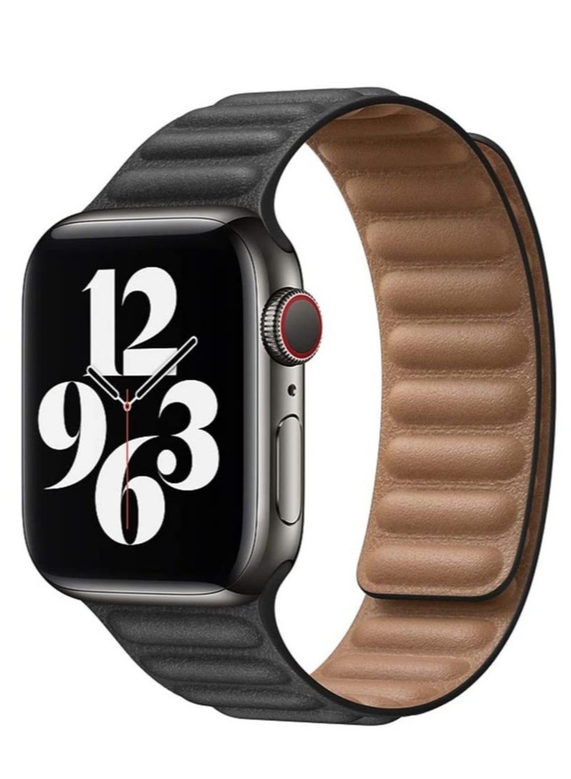 ELTRAZONE Adjustable Leather Loop Wristband with Strong Magnetic Closure for Apple Watch Series 1,2,3,4,5,6,SE 42/44mm - Image 1