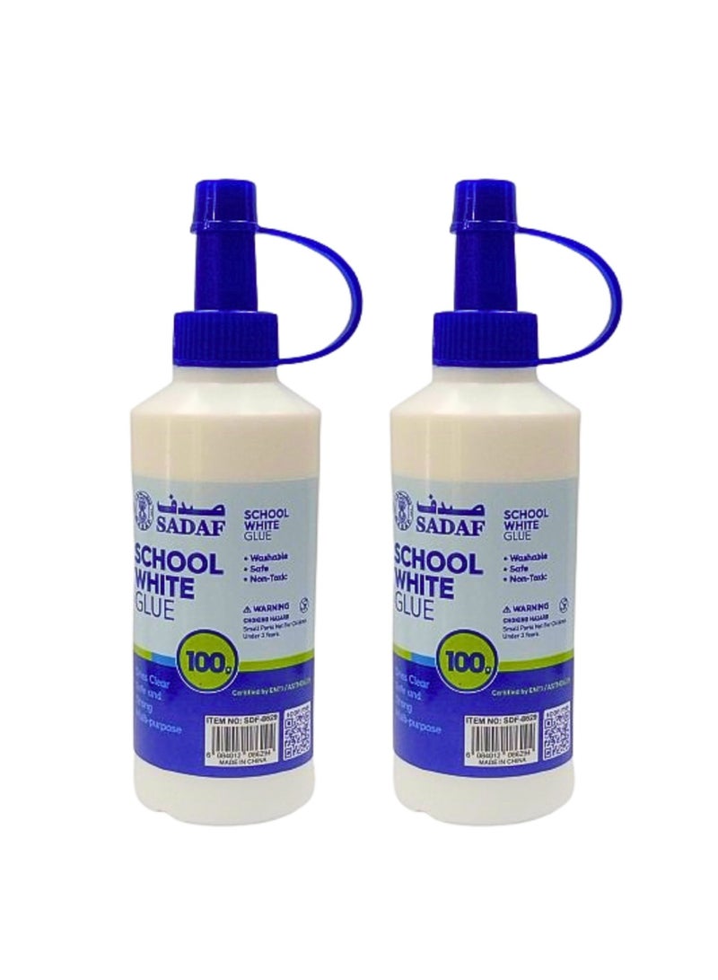 Sadaf White Glue 100g Dries Clear Safe And Strong Multi purpose (Pack of 2) - Image 1