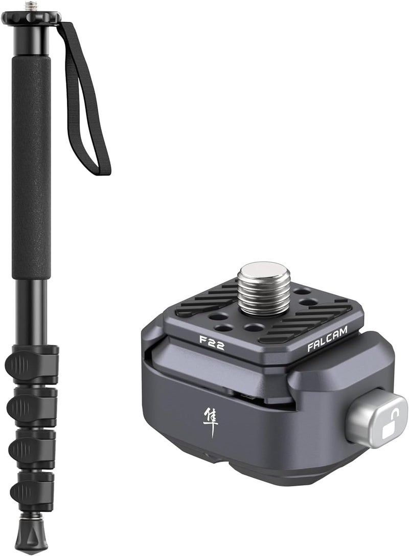 ULANZI TB12 61Inch Camera Monopod with FALCAM 2531 F22 Basic Quick Release Plate - Image 1