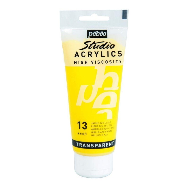 PEBEO High Viscosity Studio Acrylics - Light AZO Yellow (13) - Tube of 100 ML - Image 1