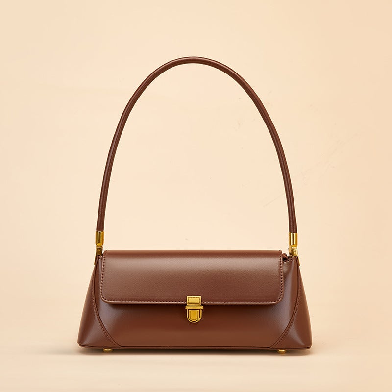 Niche Baguette Bag For Women New Genuine Leather Internet Celebrity Underarm Bag 2025 Summer French Shoulder Bag For Women