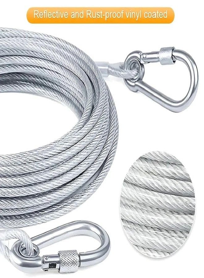QUEBERS Heavy-Duty Stainless Steel Clothesline with Carabiner Hooks, Rust-Proof, 5 Metre, for Balcony, Camping and Home Use - Image 2