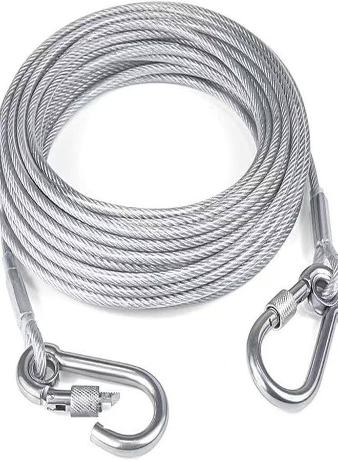 QUEBERS Heavy-Duty Stainless Steel Clothesline with Carabiner Hooks, Rust-Proof, 5 Metre, for Balcony, Camping and Home Use - Image 1
