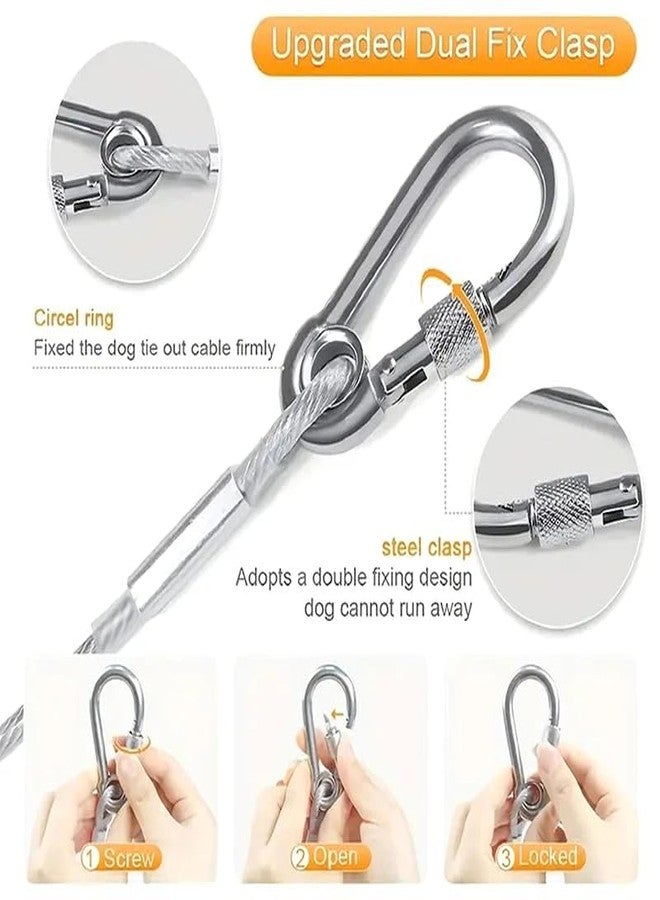 QUEBERS Heavy-Duty Stainless Steel Clothesline with Carabiner Hooks, Rust-Proof, 5 Metre, for Balcony, Camping and Home Use - Image 3