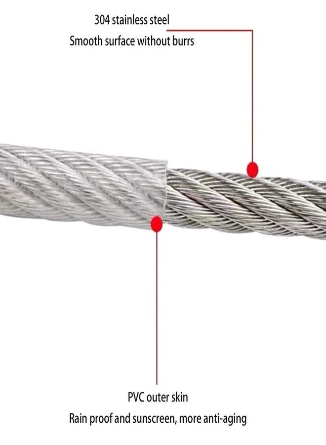 QUEBERS Heavy-Duty Stainless Steel Clothesline with Carabiner Hooks, Rust-Proof, 5 Metre, for Balcony, Camping and Home Use - Image 4
