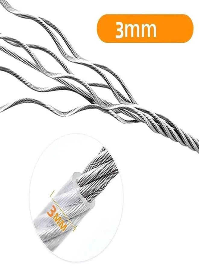 QUEBERS Heavy-Duty Stainless Steel Clothesline with Carabiner Hooks, Rust-Proof, 5 Metre, for Balcony, Camping and Home Use - Image 5